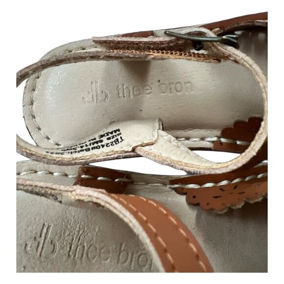 THEE BRON Toddler GIrl's Comfort Sandals Kids Sandals Brown Soft Leather Size 6 - Picture 6 of 9